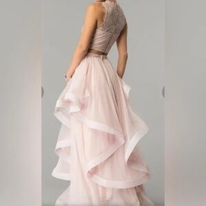 Speechless Two Piece Prom Dress Lace Size3 Pink Ruffles